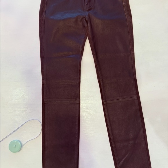 Vince Dark Brown Leather front suede backpants size 6 NWT